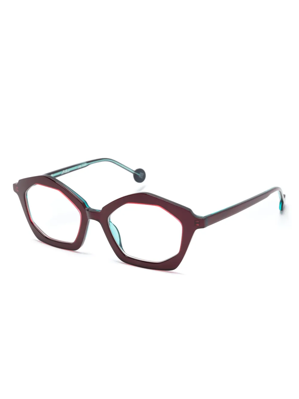 L.A. EYEWORKS Bucatini bril met geometrisch montuur - Rood