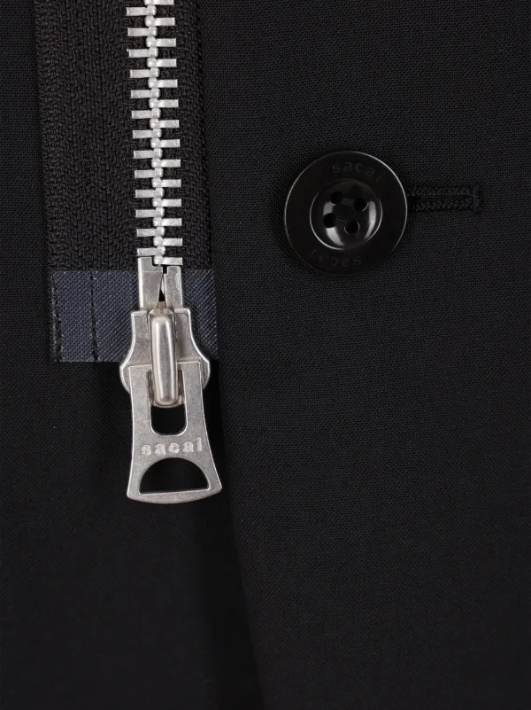 Sacai high-neck zip-up Blazer | Black | FARFETCH CA