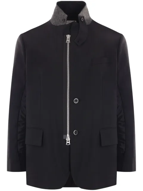 sacai high-neck zip-up blazer 