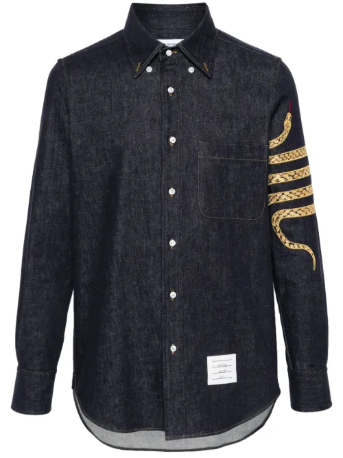 Chemise en jean à 4 bandes signature - Thom Browne - Modalova