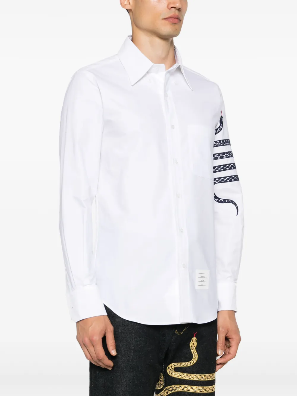 Thom Browne Overhemd met geborduurde slang Wit