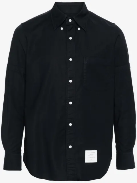 Thom Browne logo-tag cotton shirt