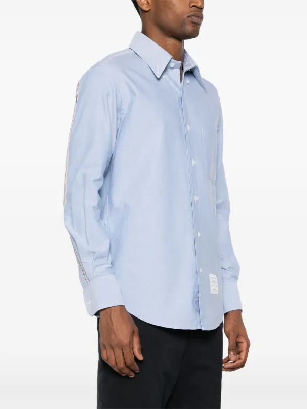 ■THOM BROWNE■ RWB Point Shirt One Piece Light Blue FDS002E Thom Browne RWB Stripe Cotton Shirt | Blue | FARFETCH TH