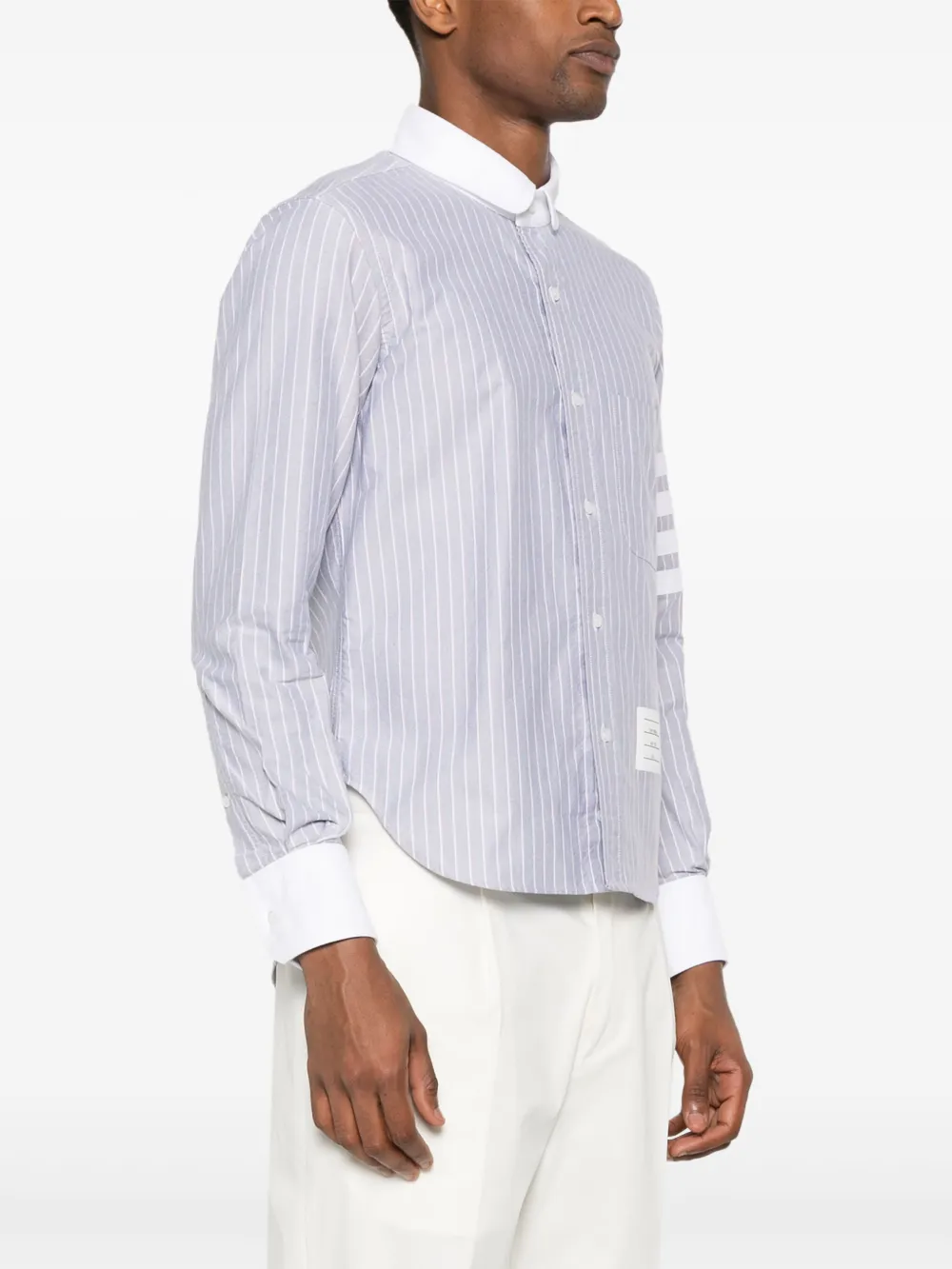 Thom Browne Overhemd met vier strepen Blauw