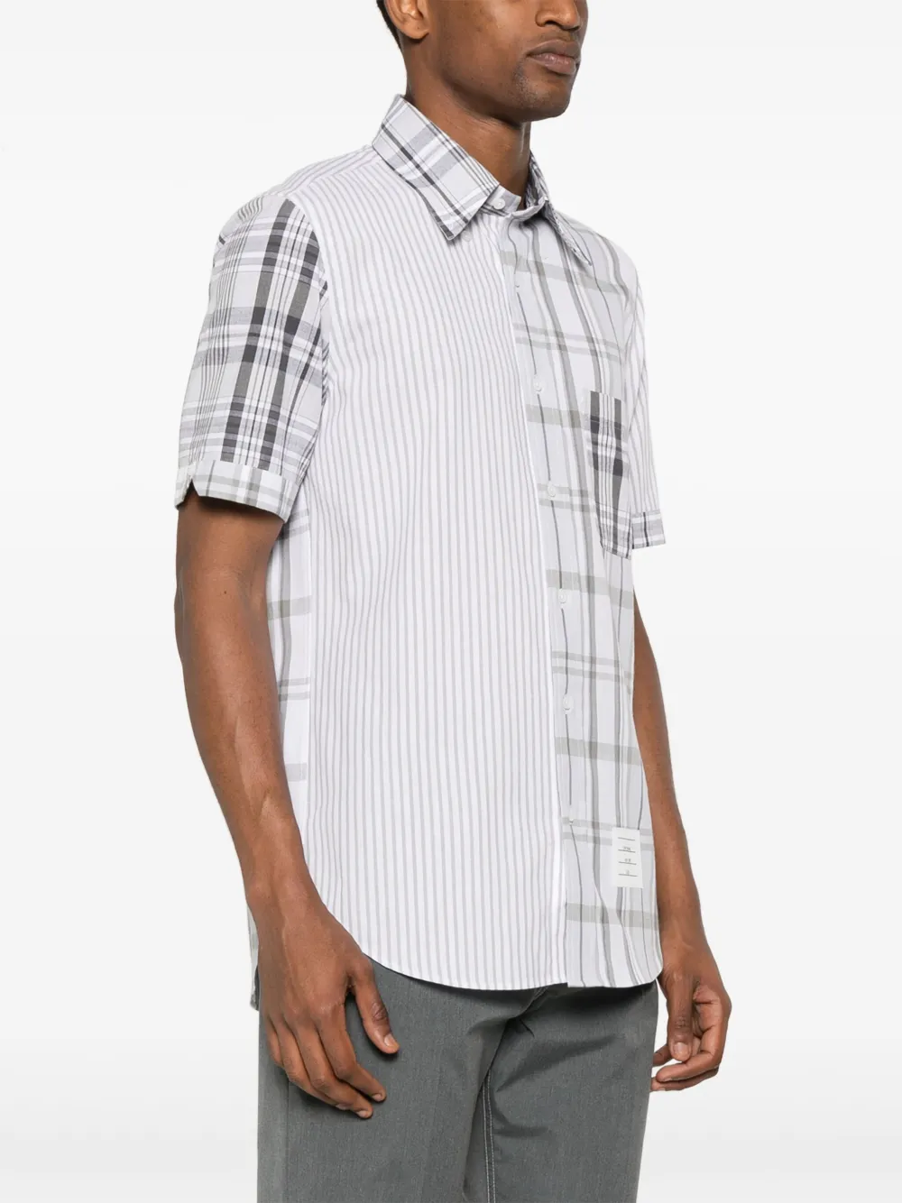 Thom Browne Overhemd met gemixt patroon Grijs