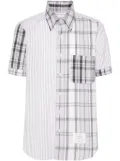 Thom Browne mix-pattern cotton shirt - Grey