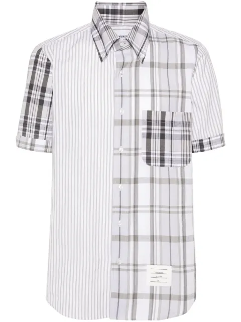Thom Browne mix-pattern cotton shirt