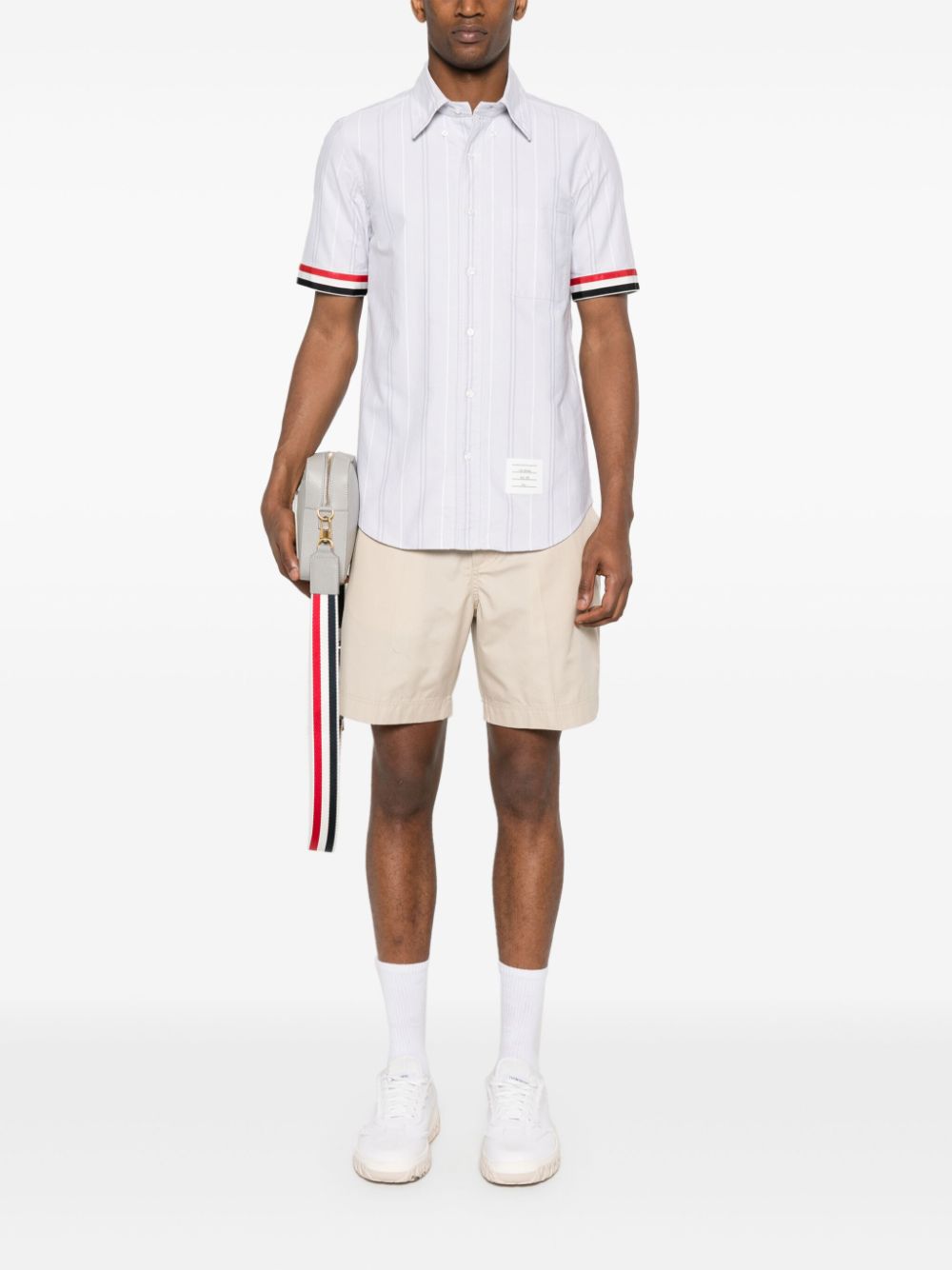 Thom Browne Overhemd met RWB-afwerking - Grijs