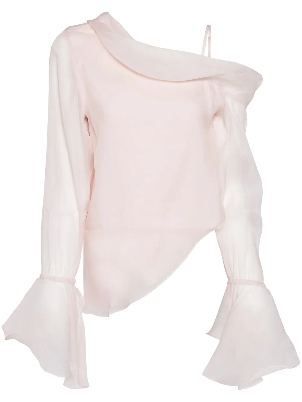 AJE EDITH DRAPED COLD-SHOULDER BLOUSE