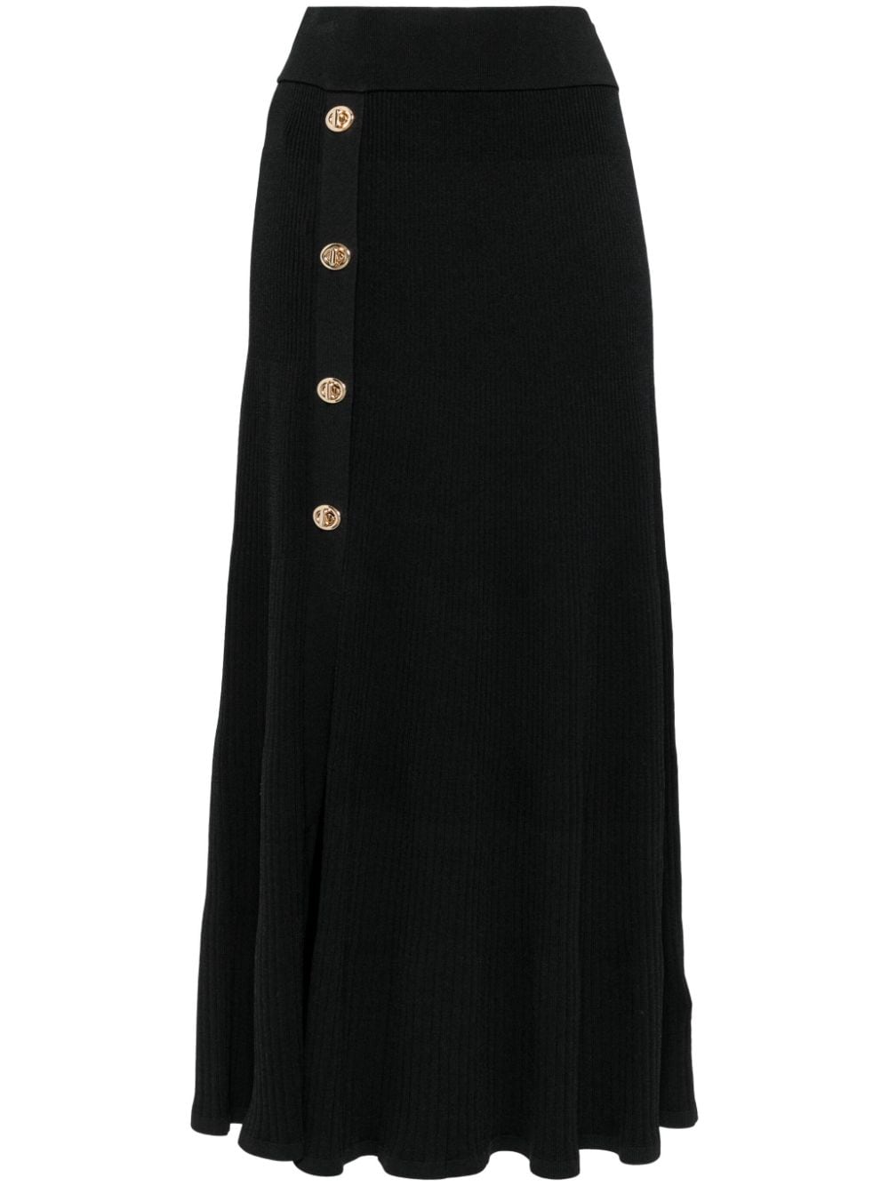 Aje Rossana Ribbed Knit Midi Skirt In Black