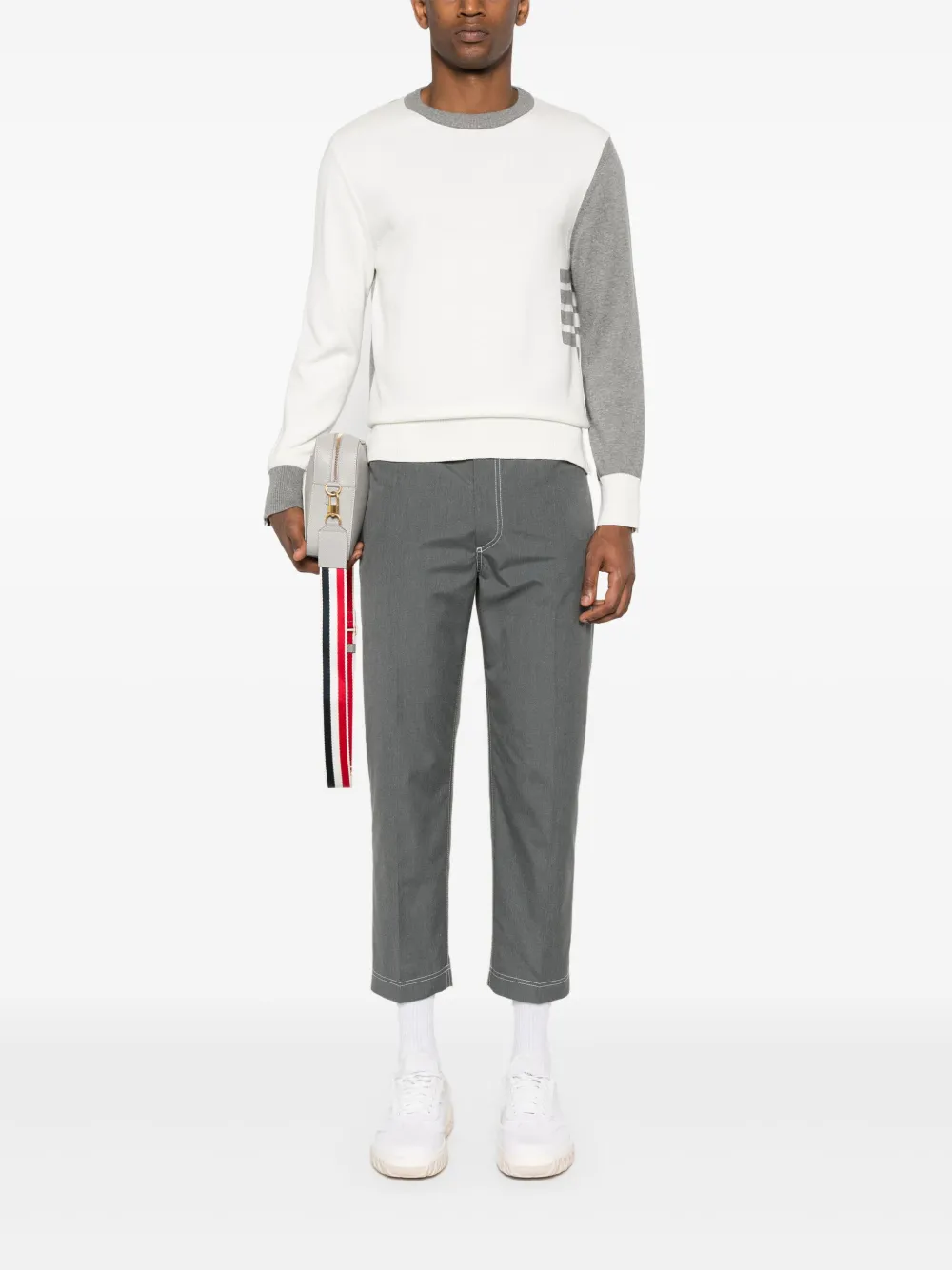 Thom Browne Trui met colourblocking - Grijs