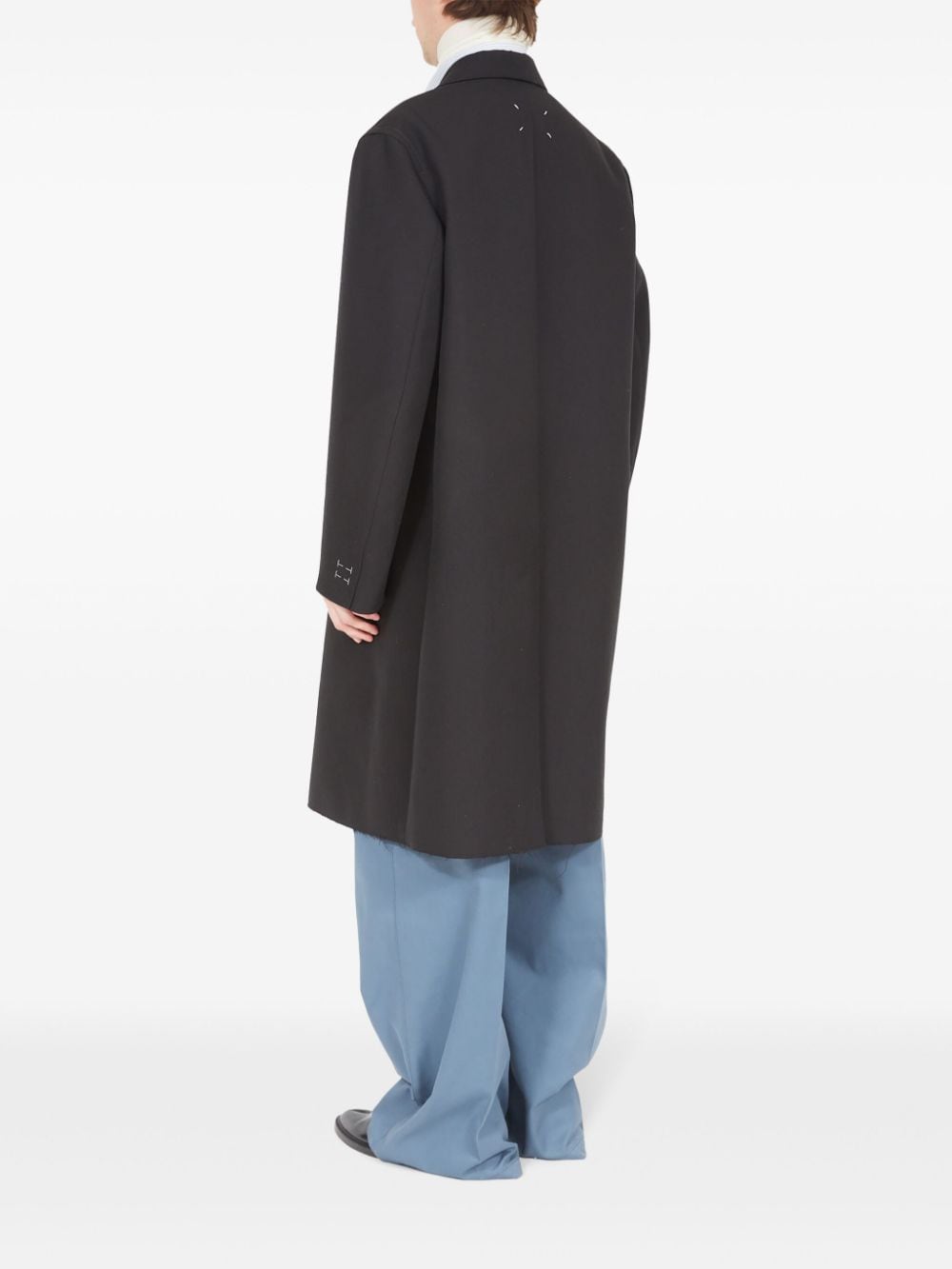 Shop Maison Margiela Single-breasted Mid-length Coat In Black