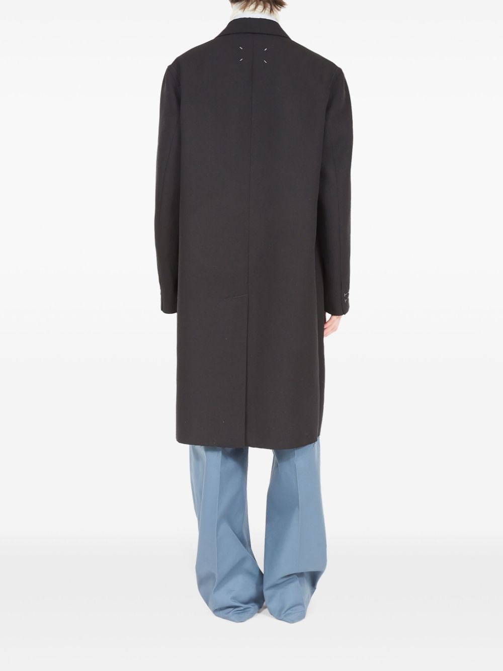 Shop Maison Margiela Single-breasted Mid-length Coat In Black