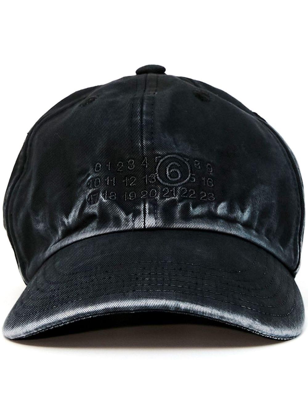 Mm6 Maison Margiela Signature-numbers Embroidered Cap In Black