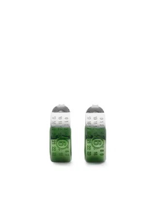 【特別感】Maison Margiela サークル ロゴエングレーブド ピアス MM6 Maison Margiela エングレーブ ピアス | グリーン | FARFETCH JP