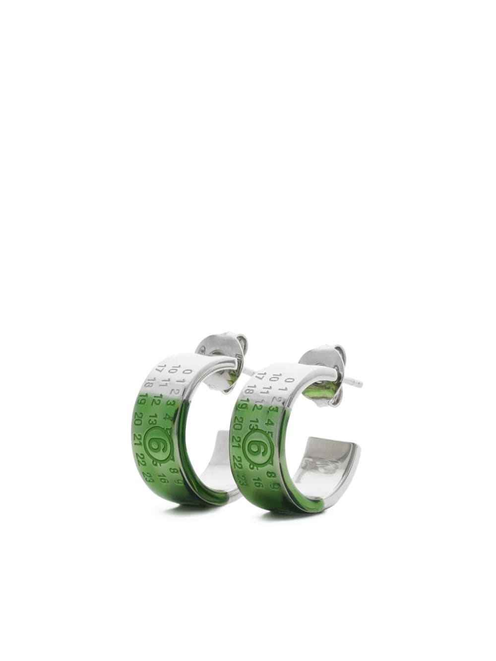 MM6 Maison Margiela numeric-engraved signature earrings - Groen