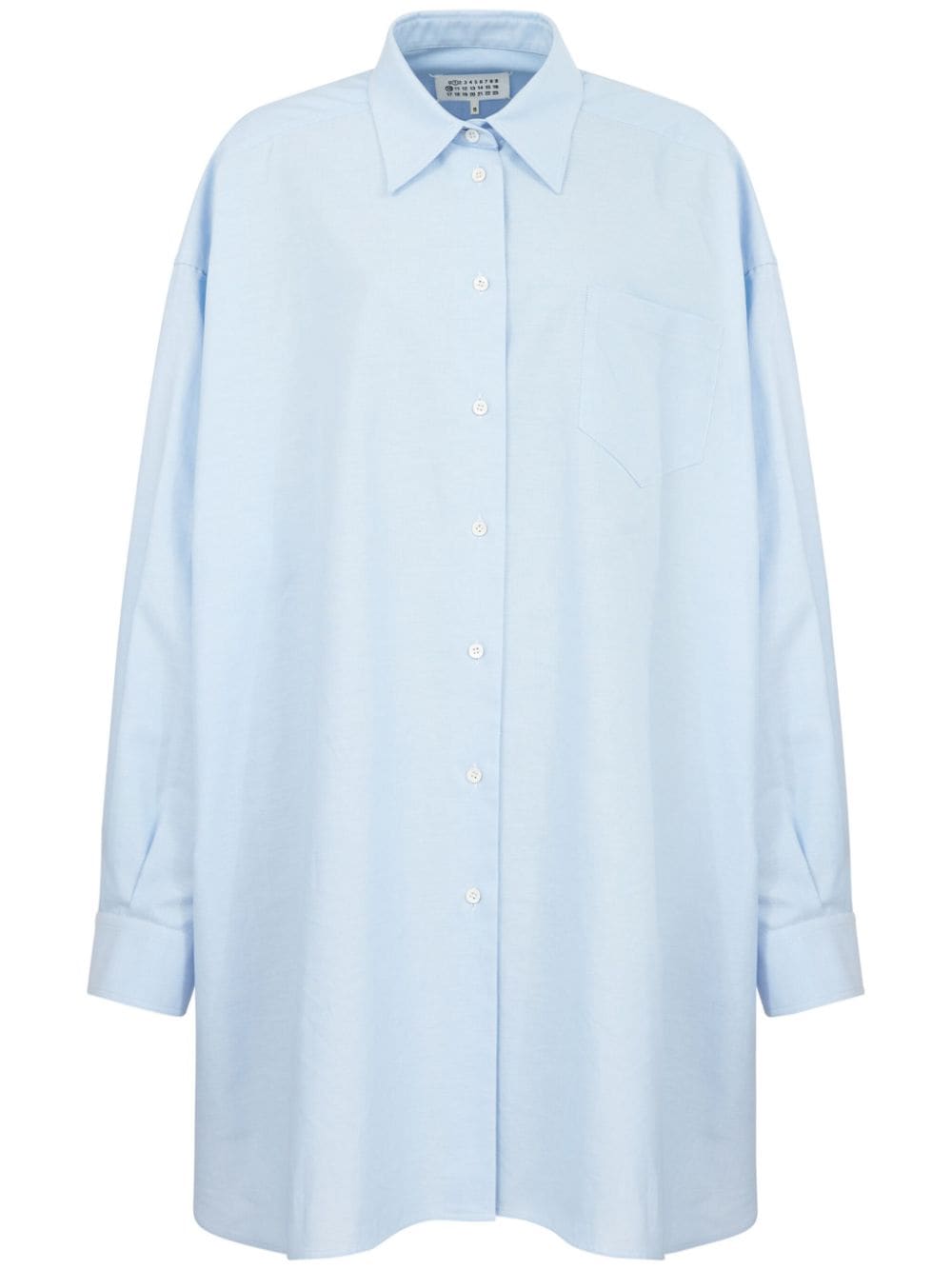 Maison Margiela Drop-shoulder Cotton Shirt In Blue