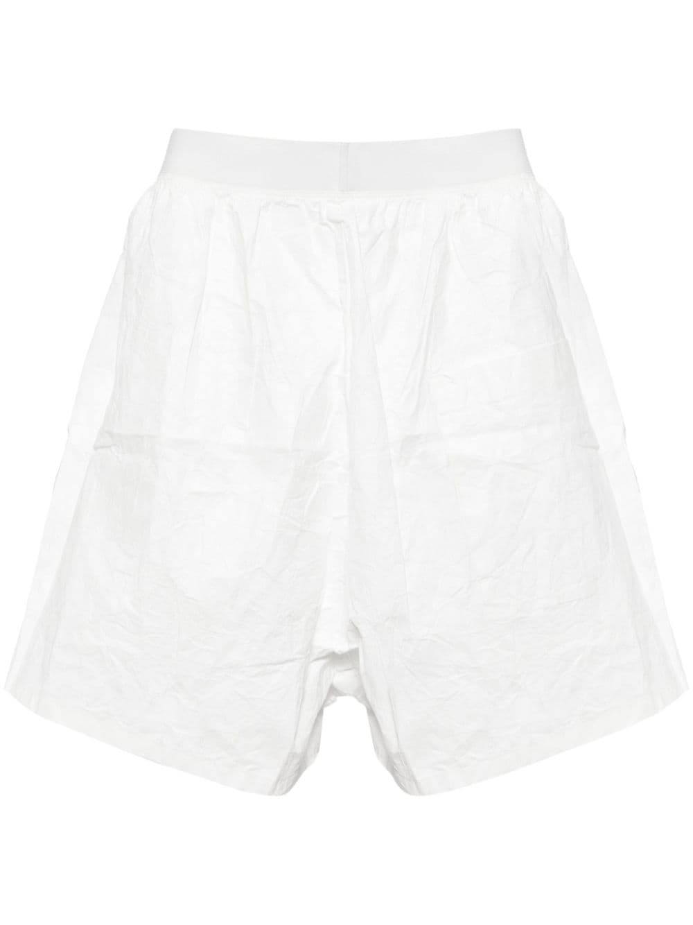 Hed Mayner creased-effect A-line shorts - Bianco