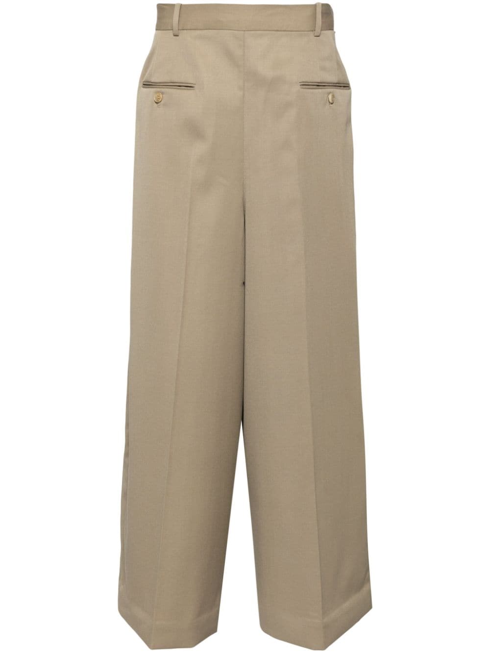 Hed Mayner Wide-leg Wool Trousers In Neutrals