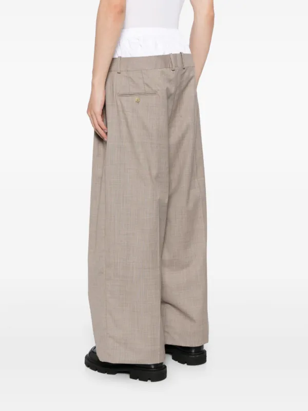 Hed Mayner レイヤード ワイドパンツ | ニュートラル | FARFETCH JP