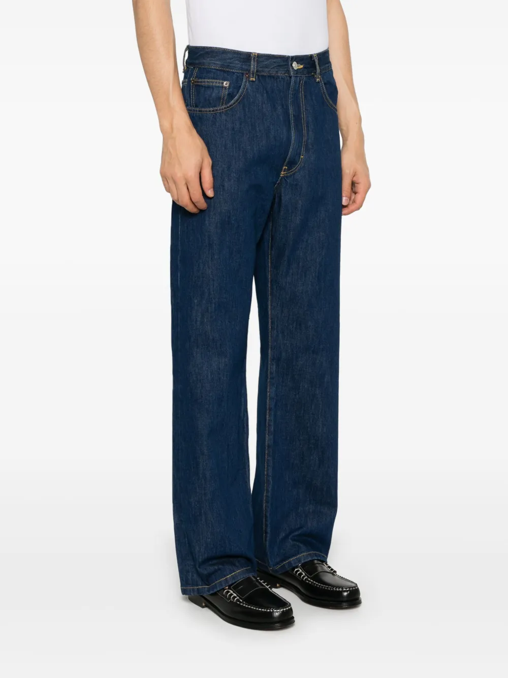 Jeanerica Vega Mid-rise Straight-leg Jeans In Blue