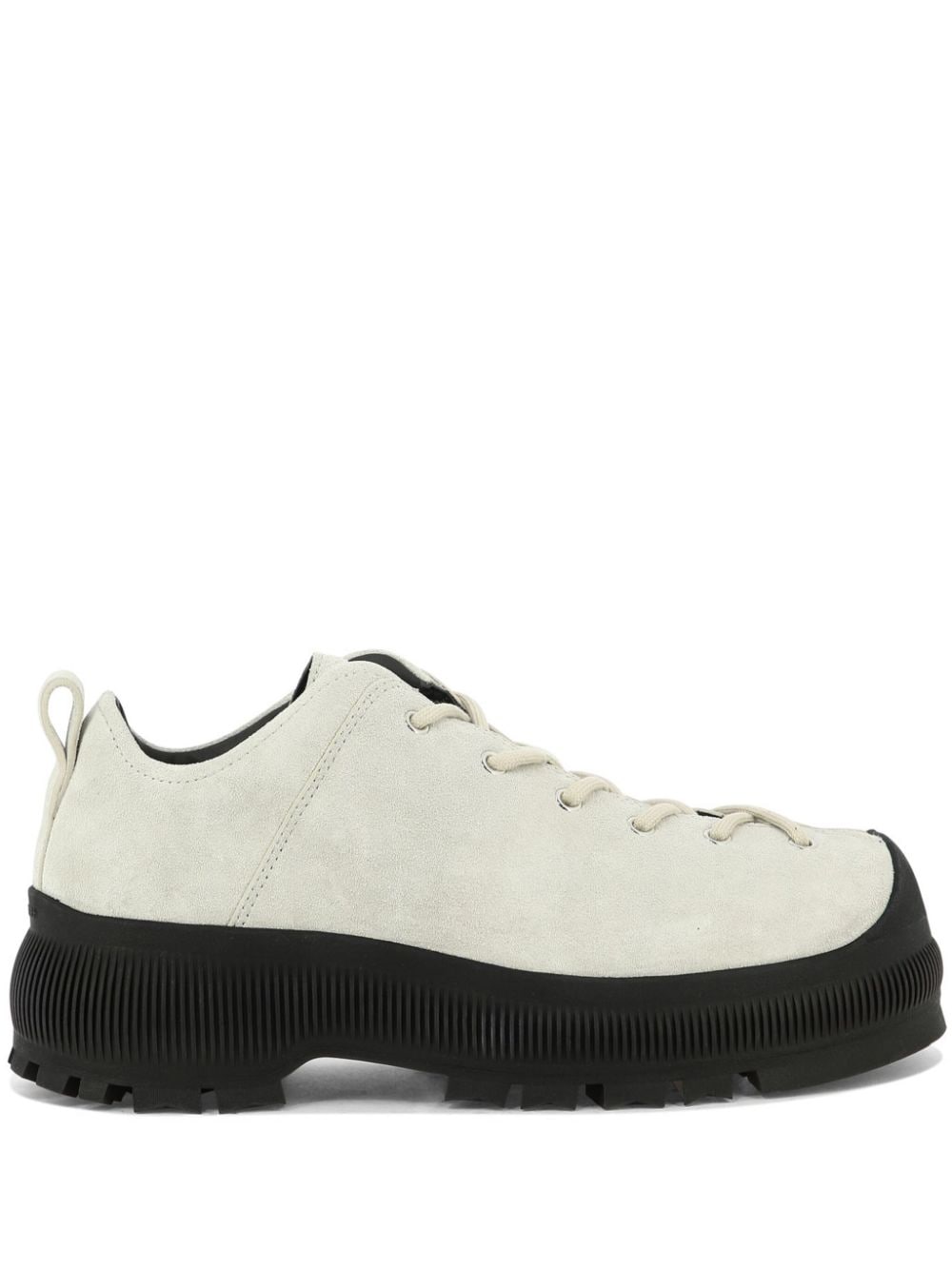 Jil Sander Lace-up Suede Hiking Boots In Neutrals