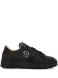 Philipp Plein logo-patch panelled leather sneakers - Black