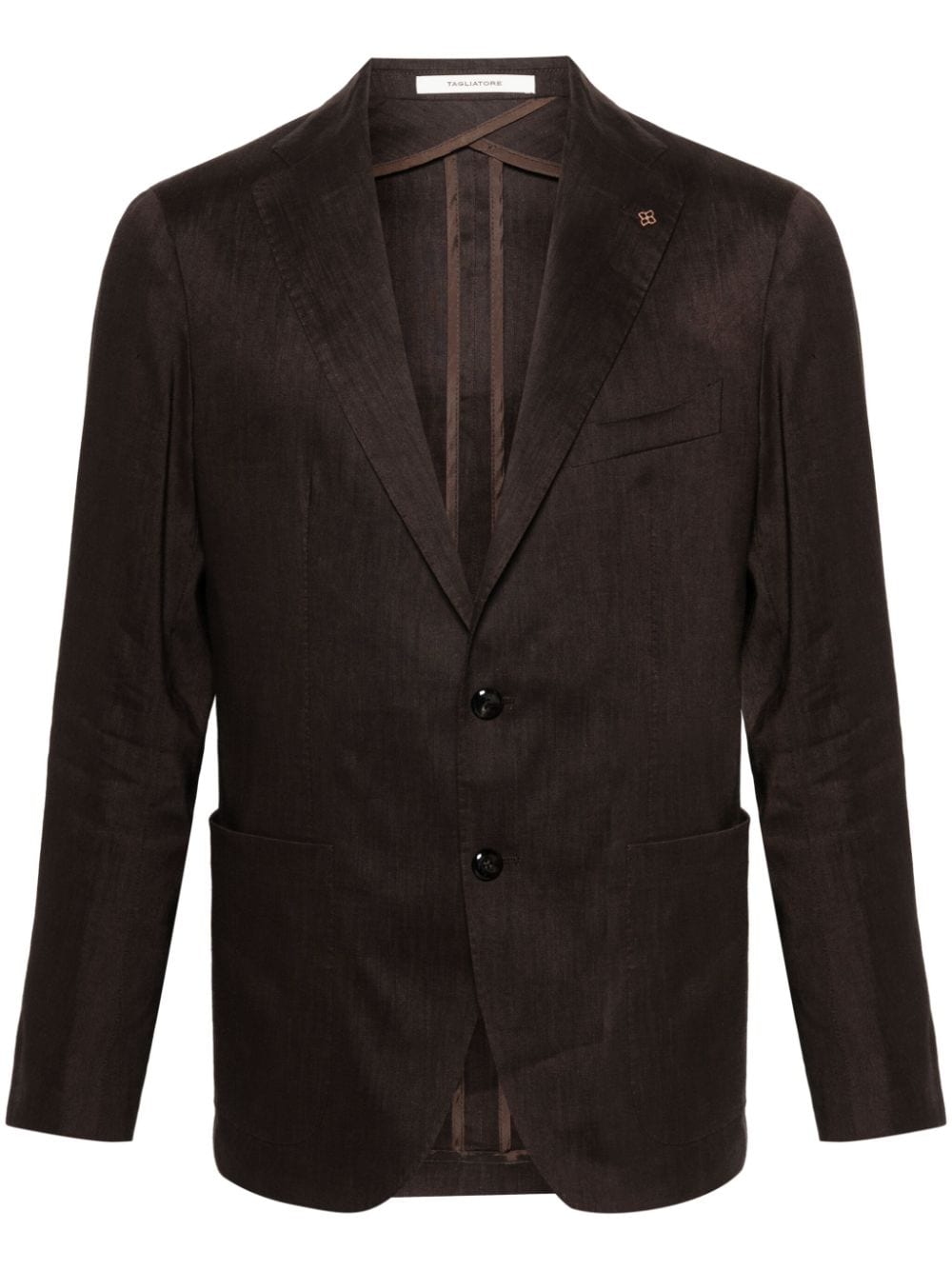 Tagliatore Notched-lapels Single-breasted Blazer In Brown