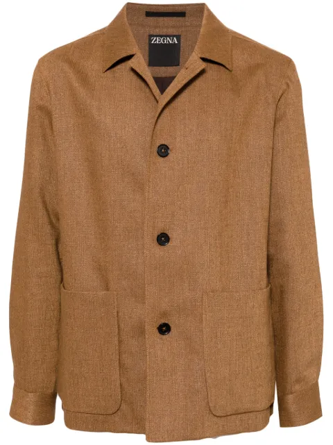 Zegna chamarra con botones y bolsillo de parche