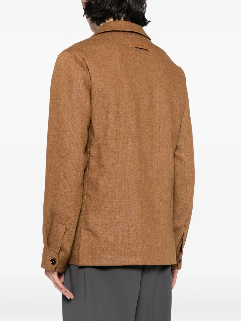 Zegna Jack met opgestikte zak Bruin