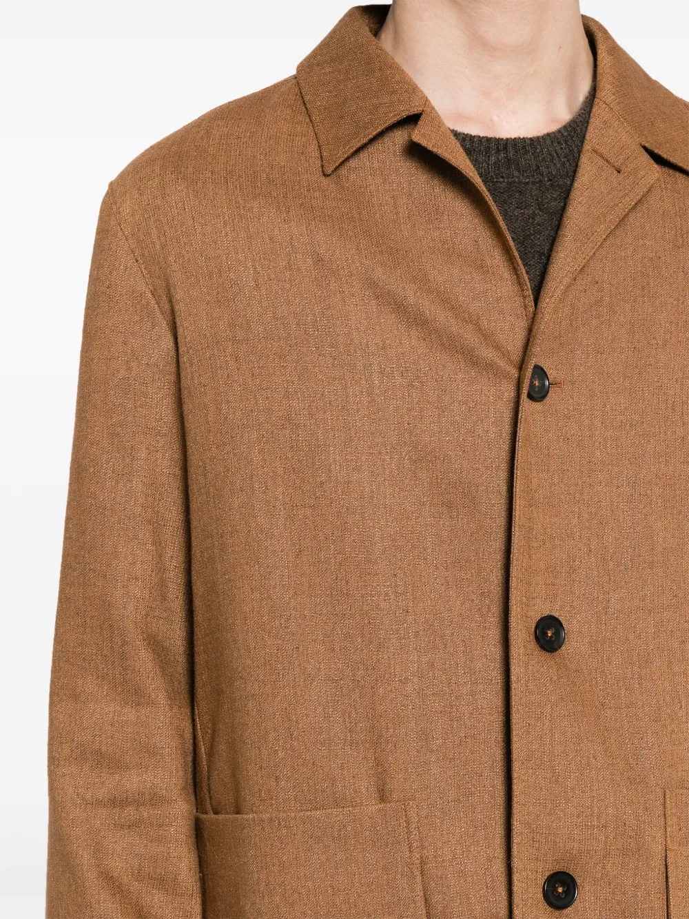 Zegna Jack met opgestikte zak Bruin