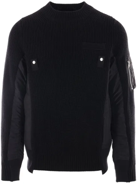sacai sudadera de tejido gofrado con paneles