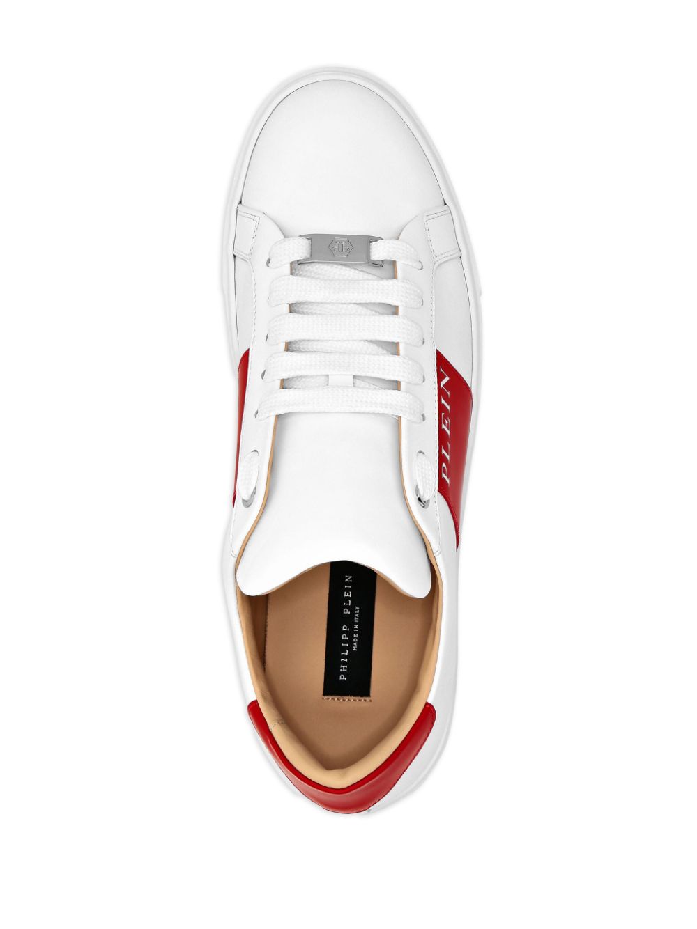 Shop Philipp Plein Logo-print Nappa Leather Sneakers In Weiss