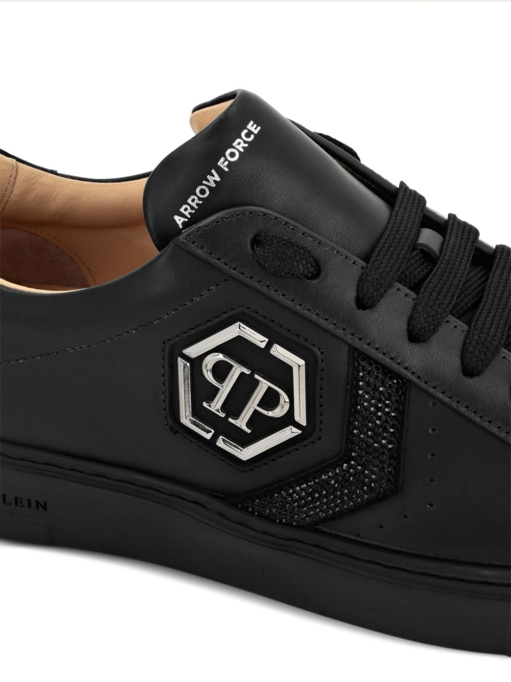 Shop Philipp Plein Strass Hexagon Lo-top Sneakers In Schwarz