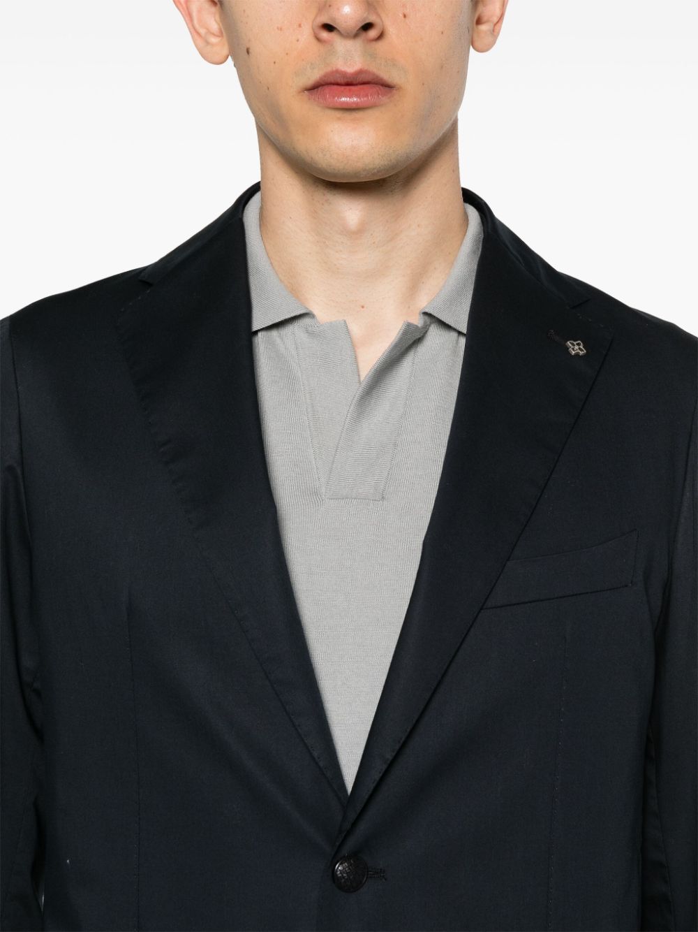 Shop Tagliatore Notched-lapels Single-breasted Blazer In Blue