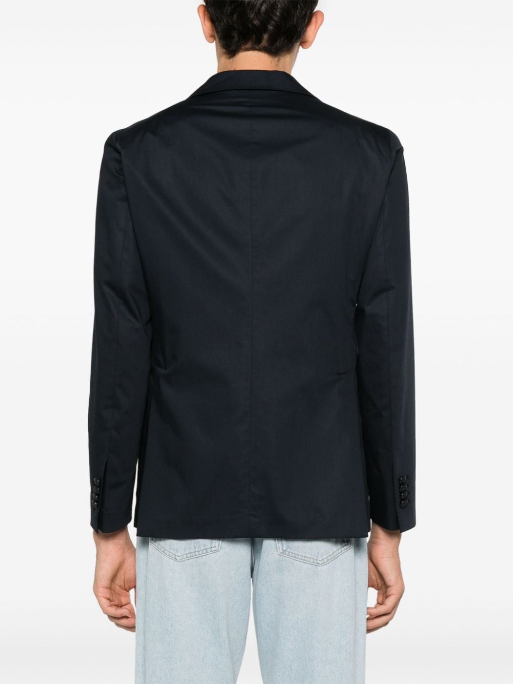 Shop Tagliatore Notched-lapels Single-breasted Blazer In Blue