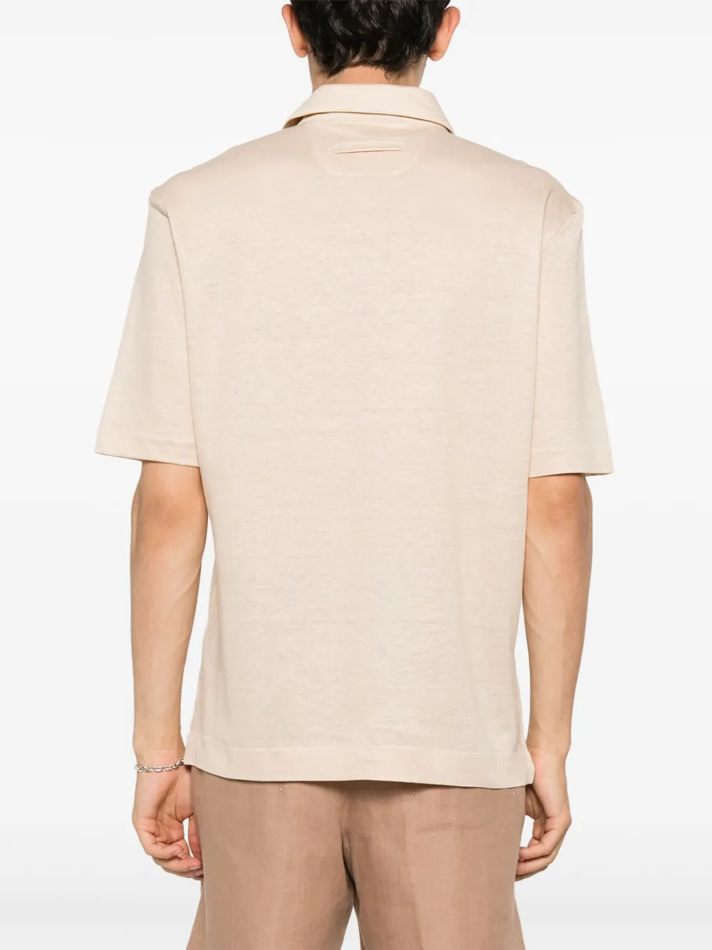 Zegna Linnen poloshirt Beige