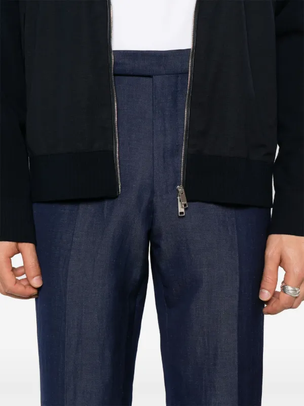 Zegna センタープレス ストレートパンツ | ブルー | FARFETCH JP