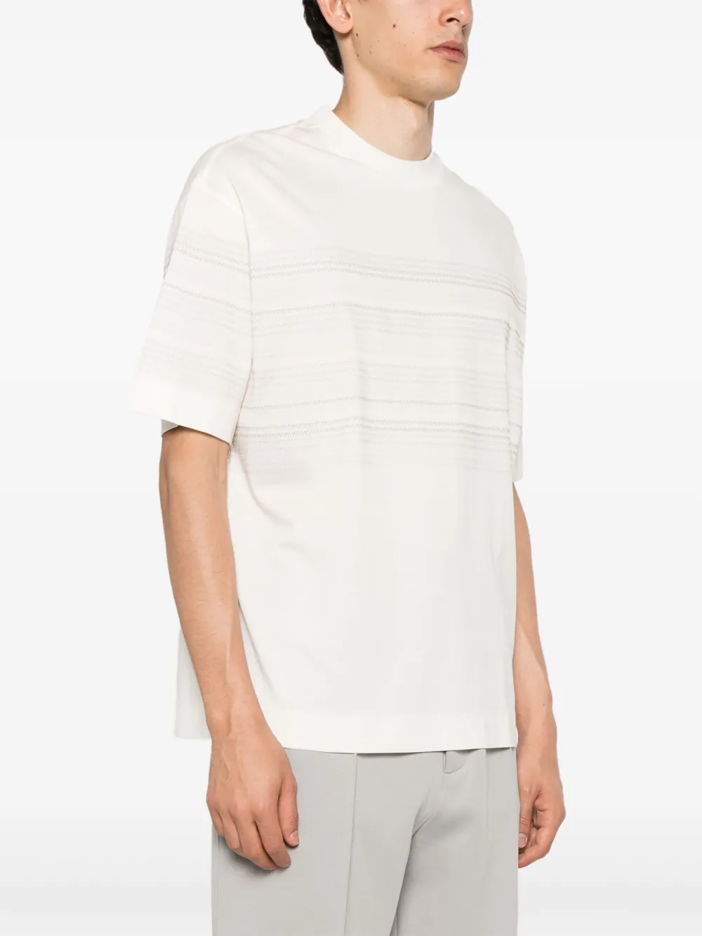 Emporio Armani Gestreept T-shirt Beige