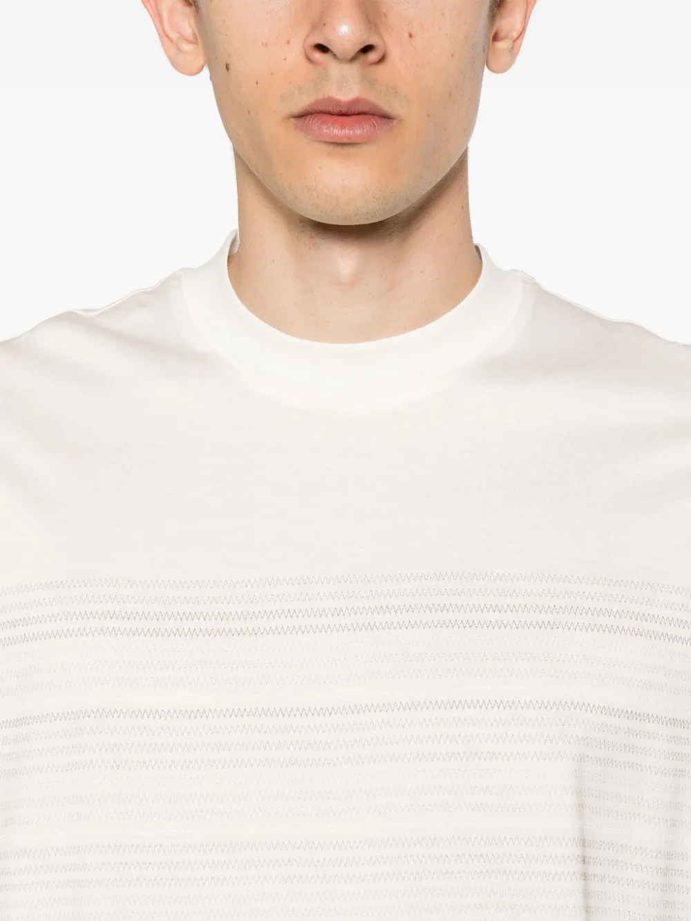 Emporio Armani Gestreept T-shirt Beige