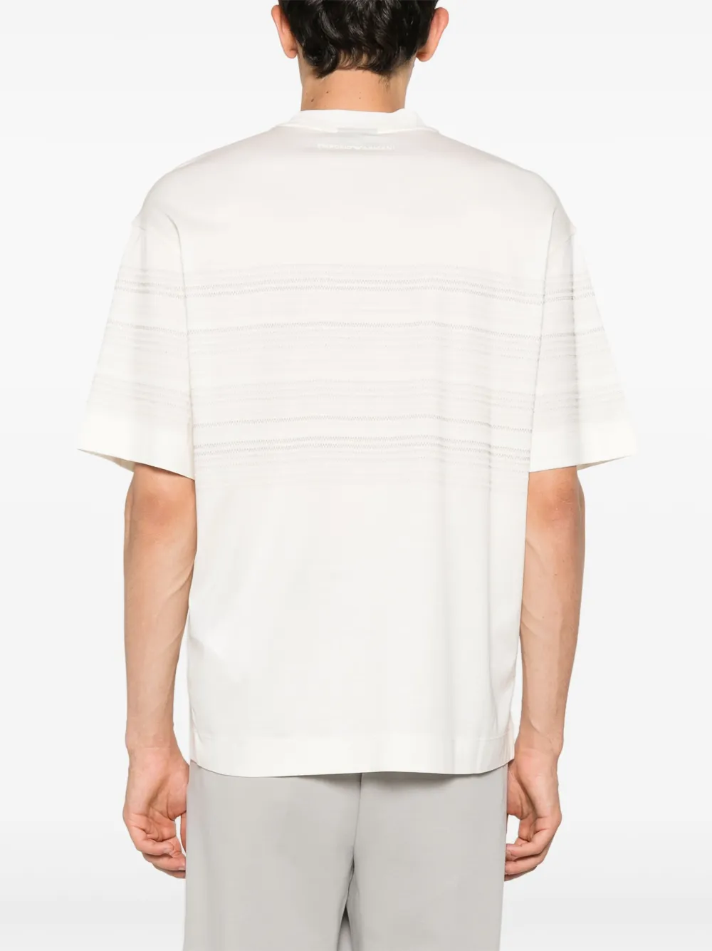 Emporio Armani Gestreept T-shirt Beige