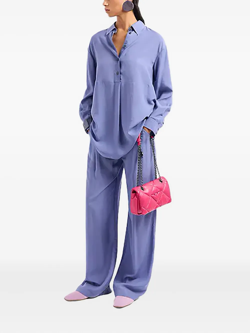 Emporio Armani Broek met trekkoord - Paars