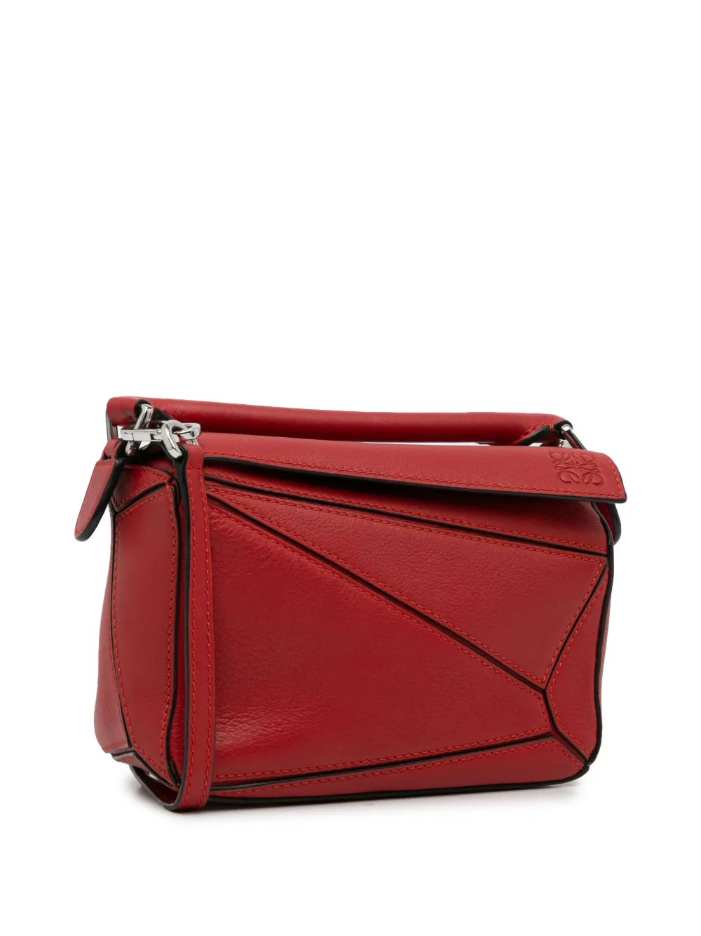 Pre-owned Loewe 2019 Mini Puzzle Satchel In Red