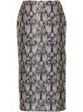Valentino Garavani floral brocade-effect skirt - Blue
