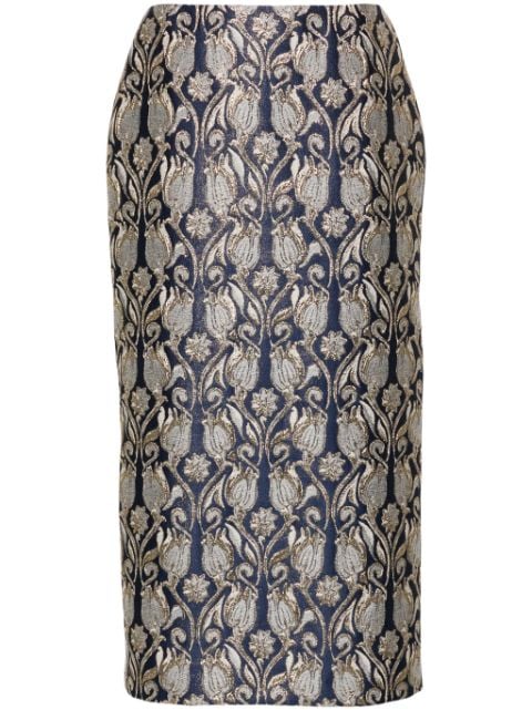 Valentino Garavani floral brocade-effect skirt