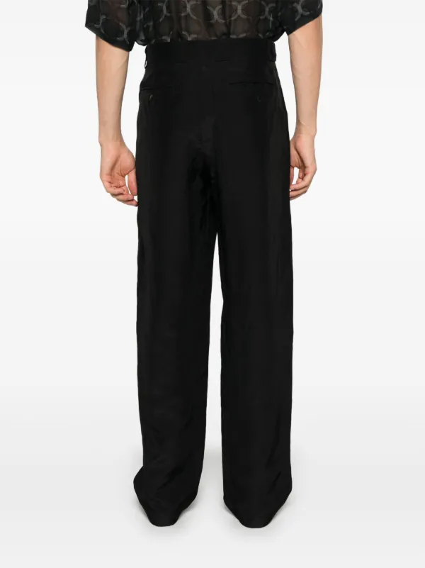 パンツ Giorgio Armani Black 2tuck Wide Trousers Giorgio Armani Tailored loose-cut Trousers | Black | FARFETCH JO