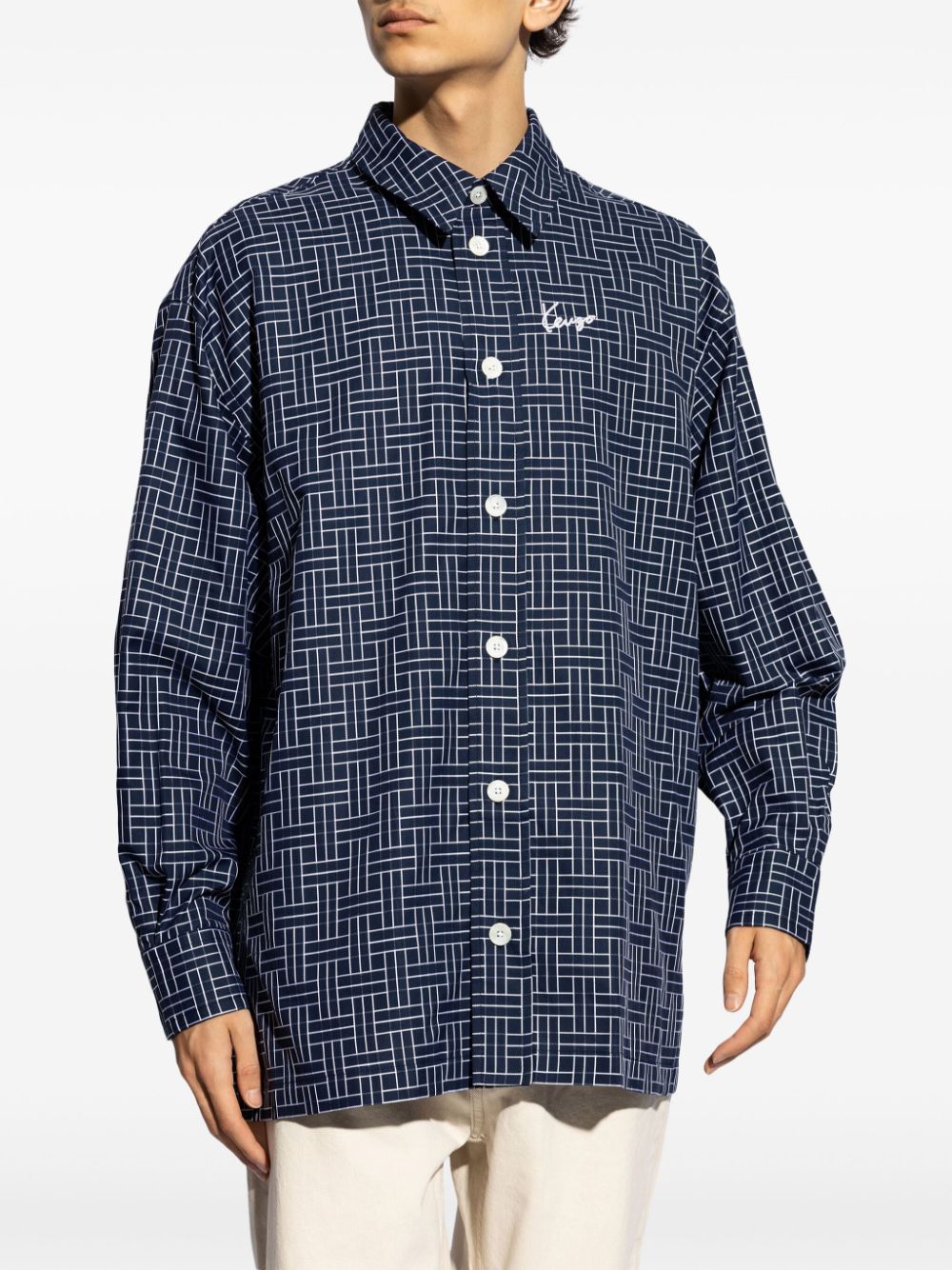 Shop Kenzo Logo-print Shirt In Blue