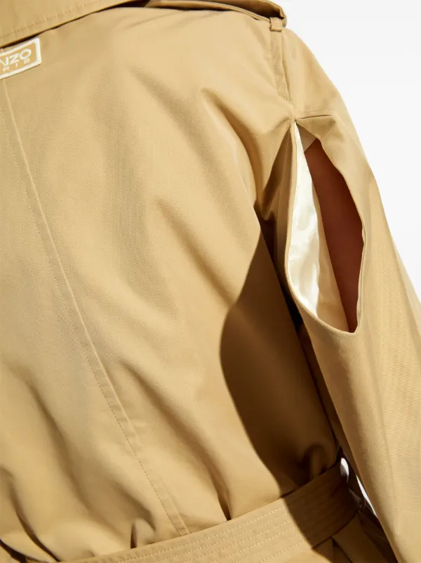 Kenzo cut-out double-breasted Trench Coat | Neutrals | FARFETCH