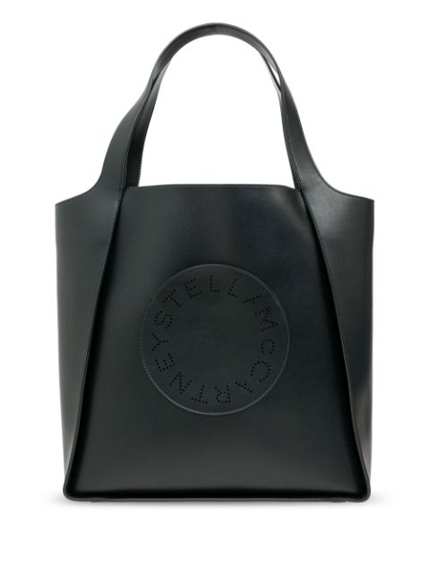 Stella McCartney logo-perforated faux-leather tote bag Women