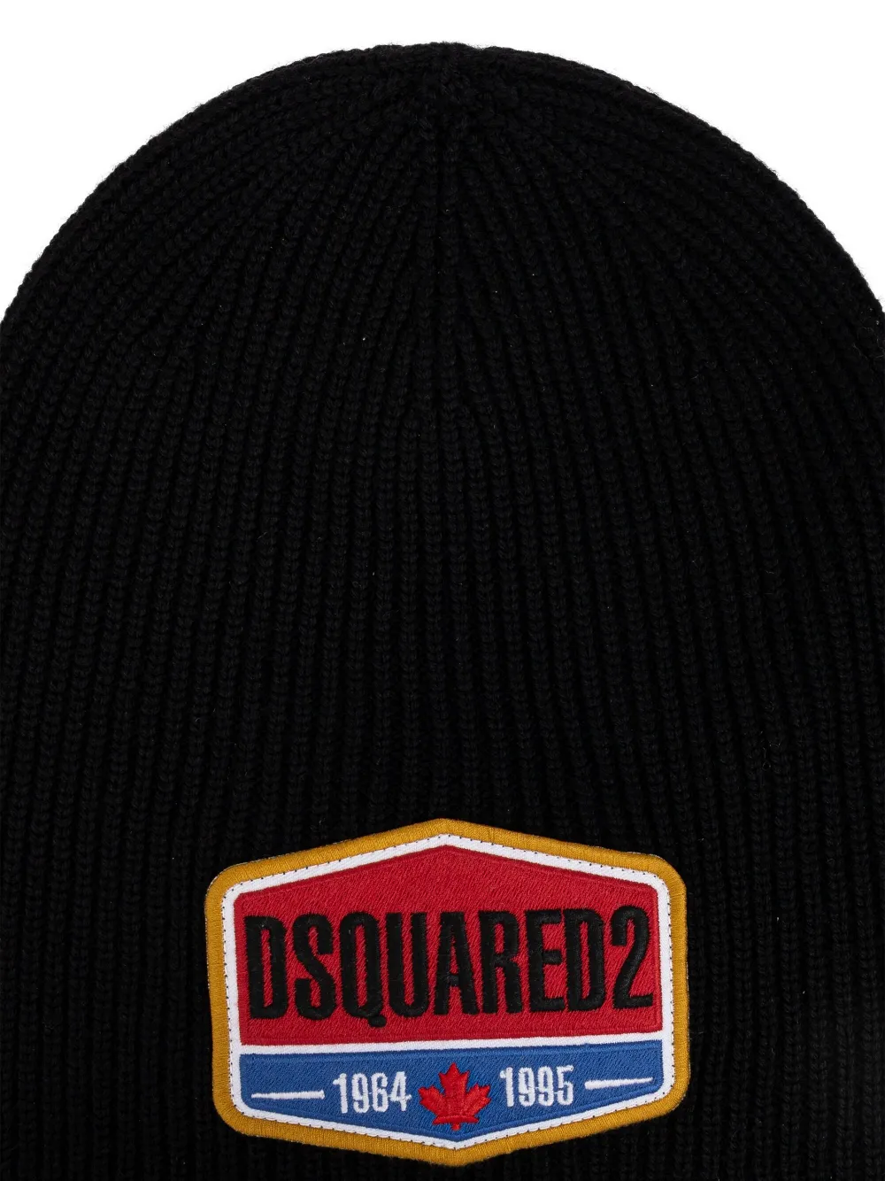 DSQUARED2 Wollen muts met logopatch Zwart